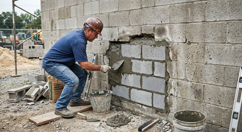 Cinder Block Wall Repair in Denver, CO