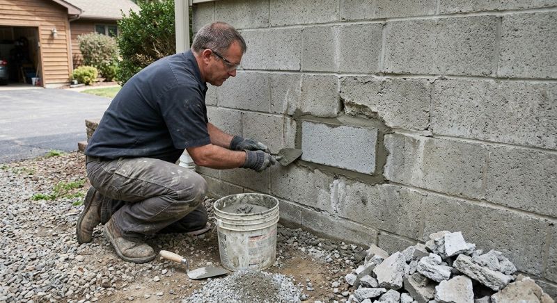 Cinder Block Wall Repair in Larkspur, CO